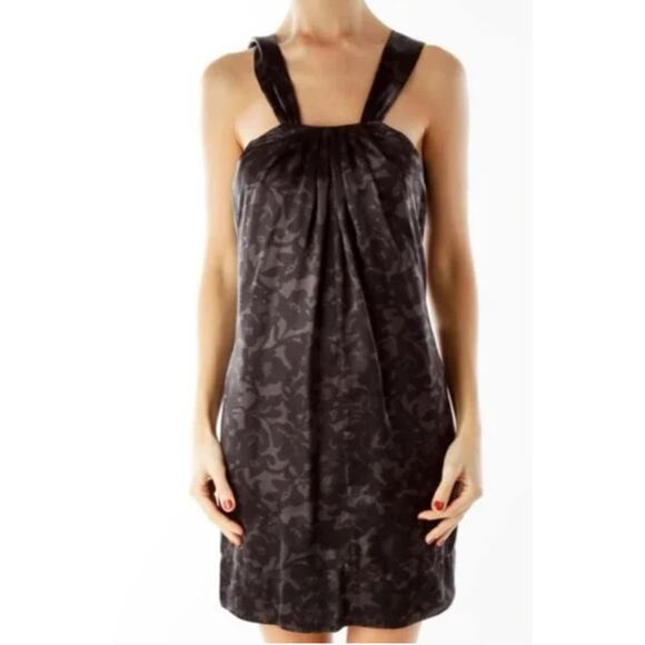 NEW! Banana Republic  Gia Black Gray Silk Sleeveless Mini Dress - Picture 2 of 10